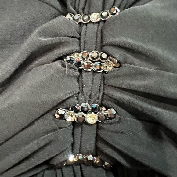 Jones New York Black V Neck Long Sleeve Dress - Picture 3 of 12